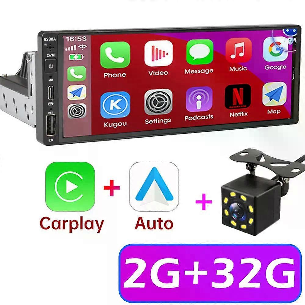 Autoradio Android universel 1 DIN, lecteur multimédia, écran tactile 6,9 pouces, stéréo, vidéo, navigation GPS, WiFi, Bluetooth