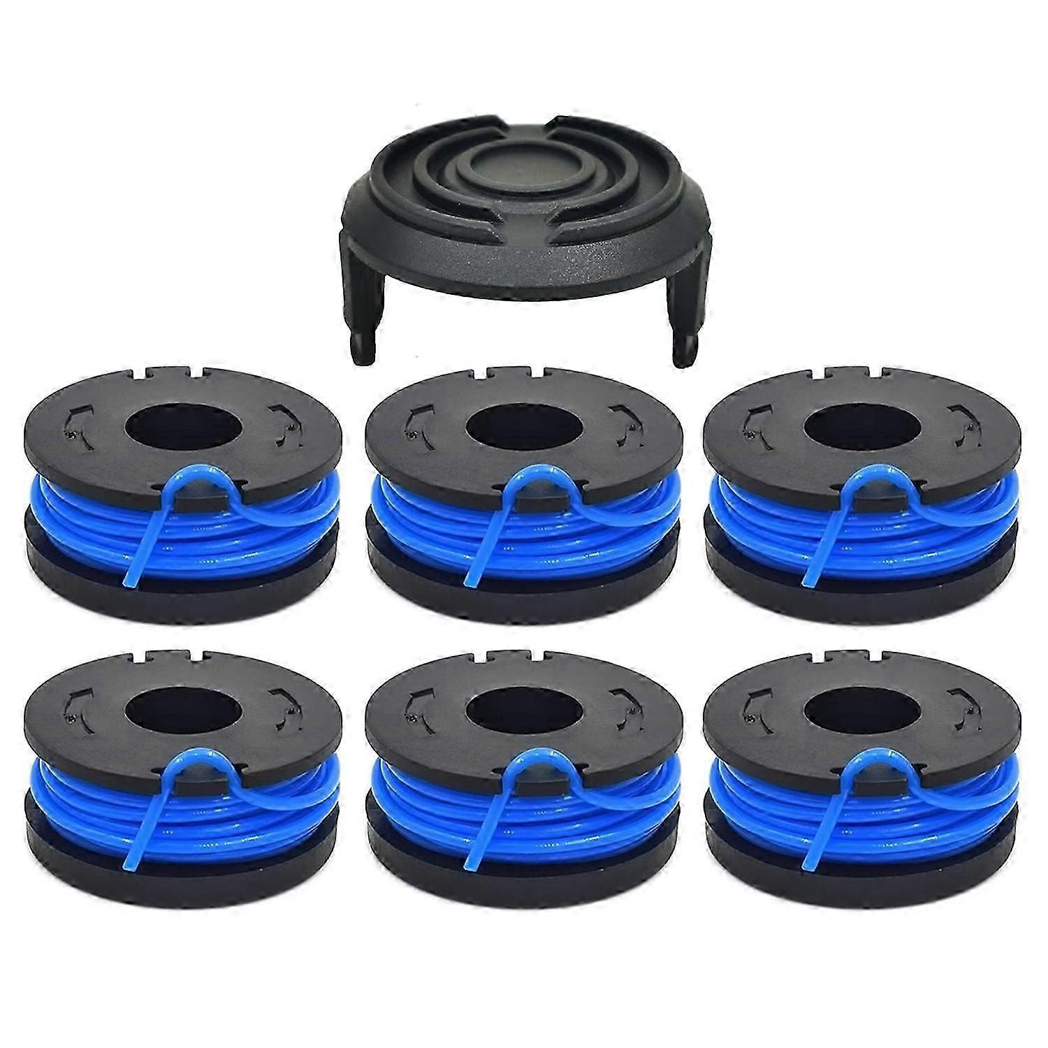 Tlw-01+tlw-01-1 6pcs Replacement Spool + 1pc Spool Cap Mower Set For Harbor Freight Bauer 19115c-b 2