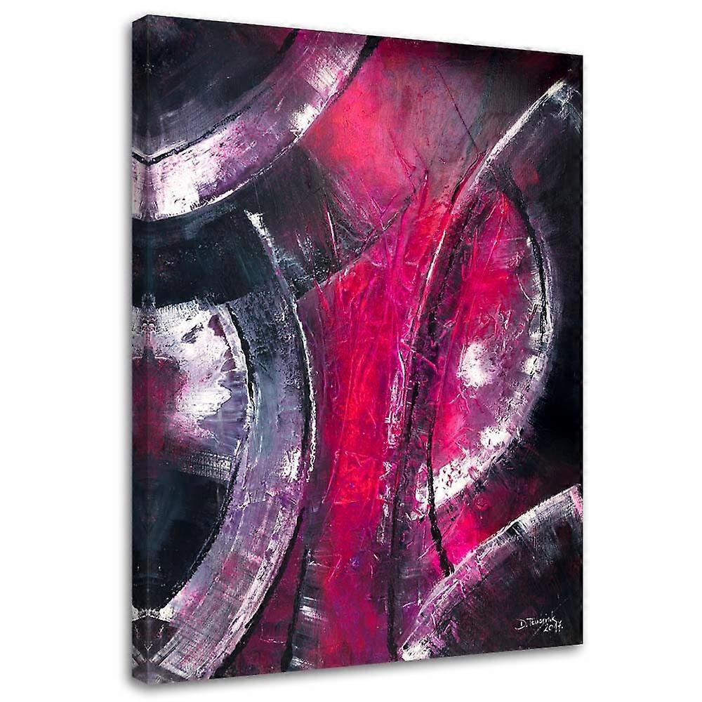 Leinwandbild, Silber Kreise abstrakt - 60x90