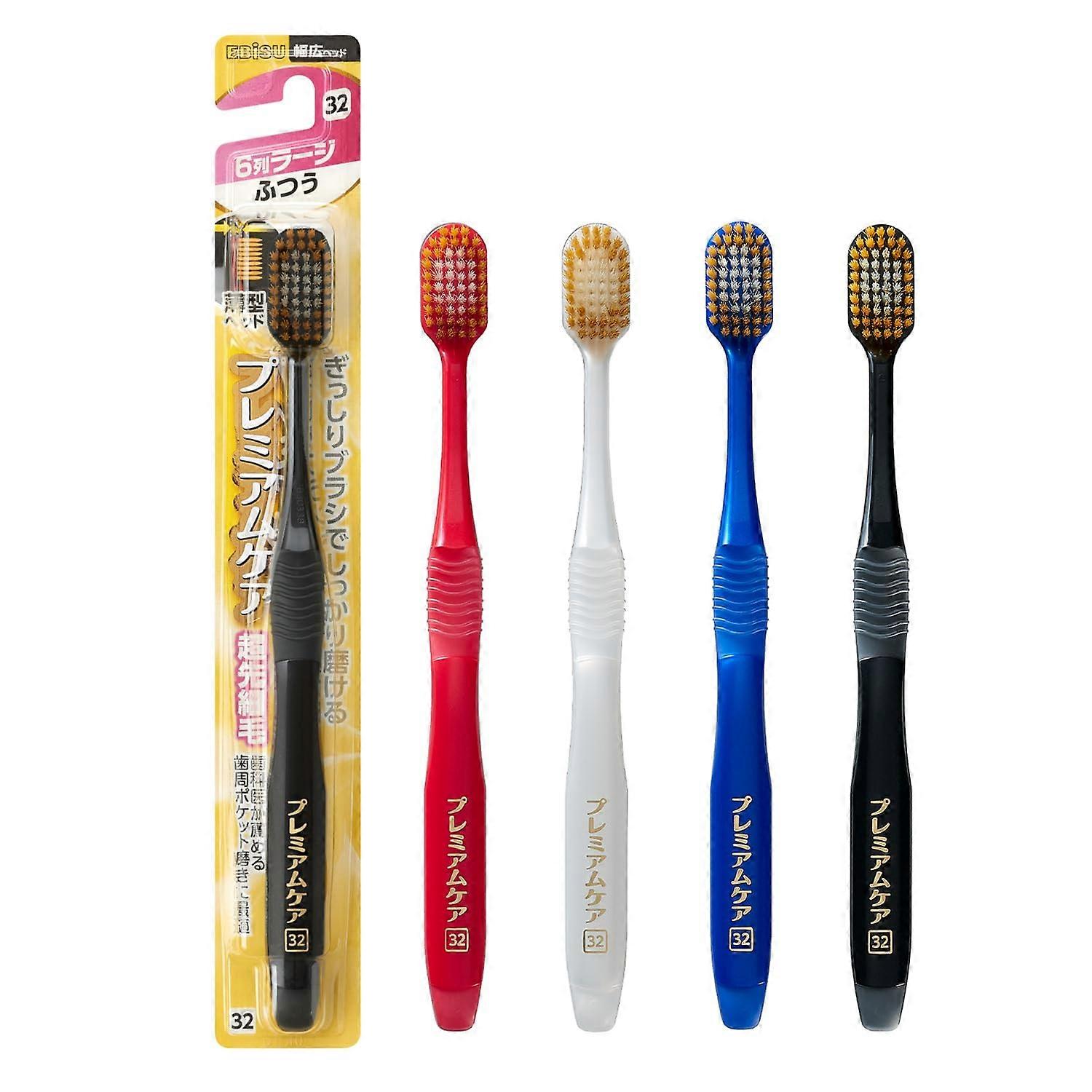 Premium Care Toothbrush, 6 Row Large, Regular 3 Pack