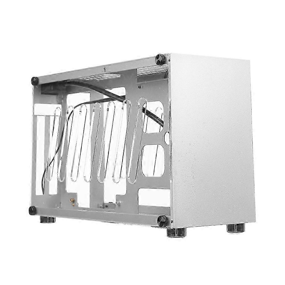 Compact Aluminum Mini-ITX Case for 300mm GPU & 63mm CPU Cooler - Silver