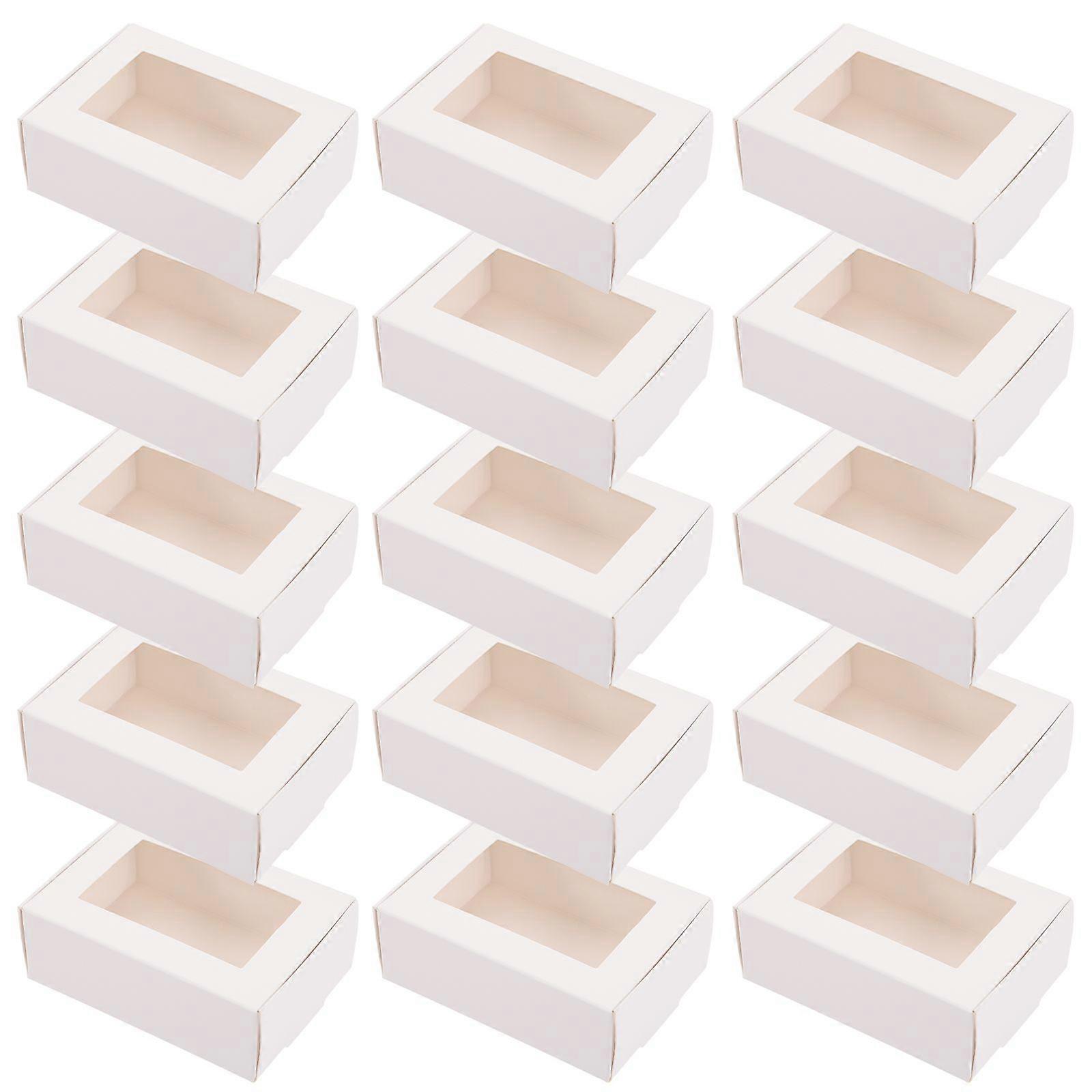 30Pcs Soap Packaging Boxes Kraft Paper Soap Box with Window Gift Box Container