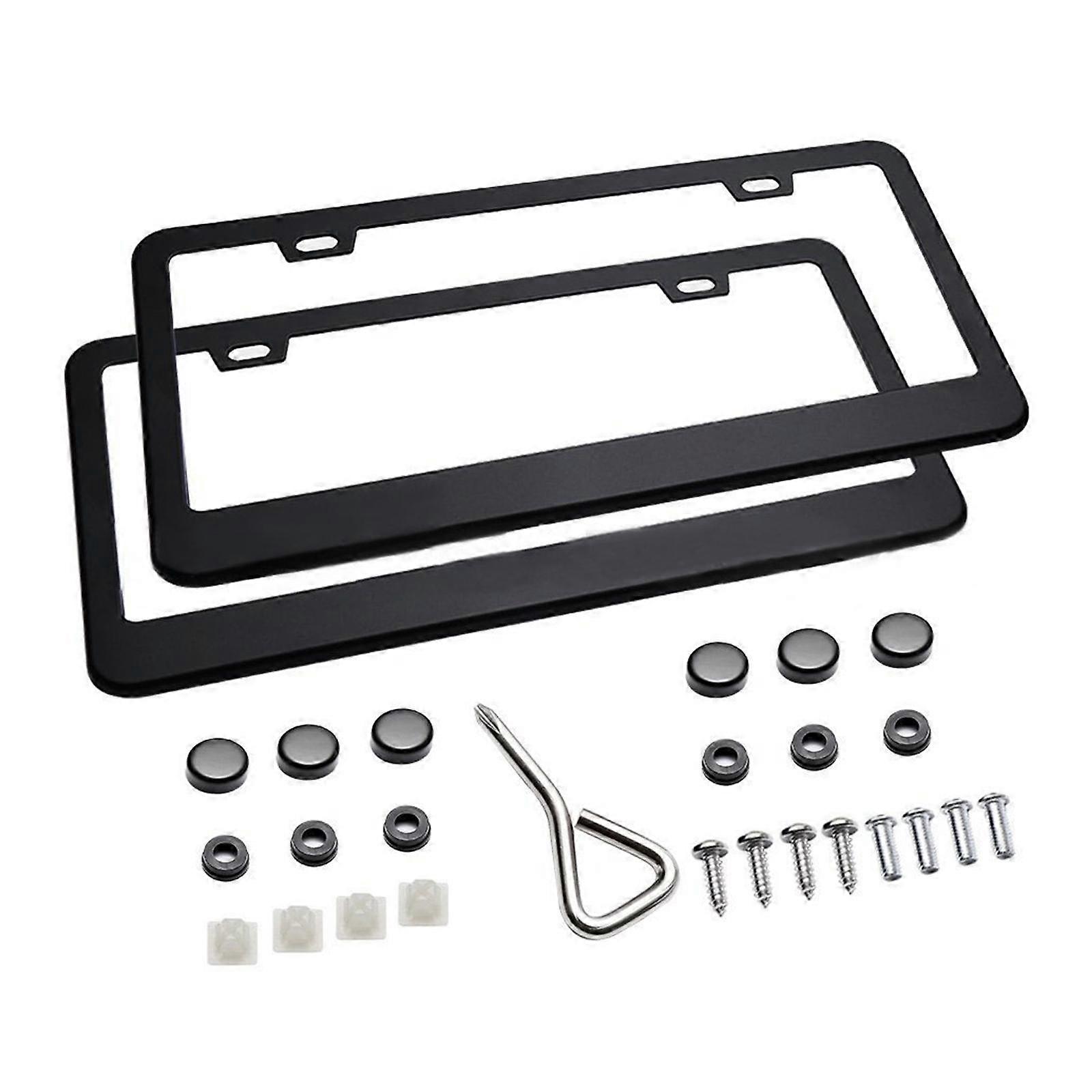 2Pcs Auto License Plate Frame License Plate Bracket Sturdy Universal Durable