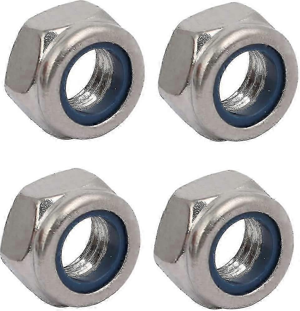 Left Hand Thread Lock Nut M8x1.25mm Silver Galvanized Hex Nuts (50pcs)
