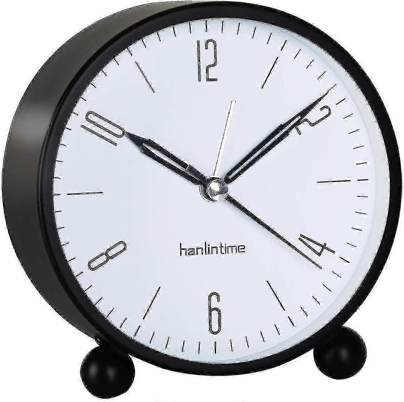 Alarm Clock Analog, Alarm Clock Without Ticking With Night Light, Alarm Clock Noiseless, Desk Clock