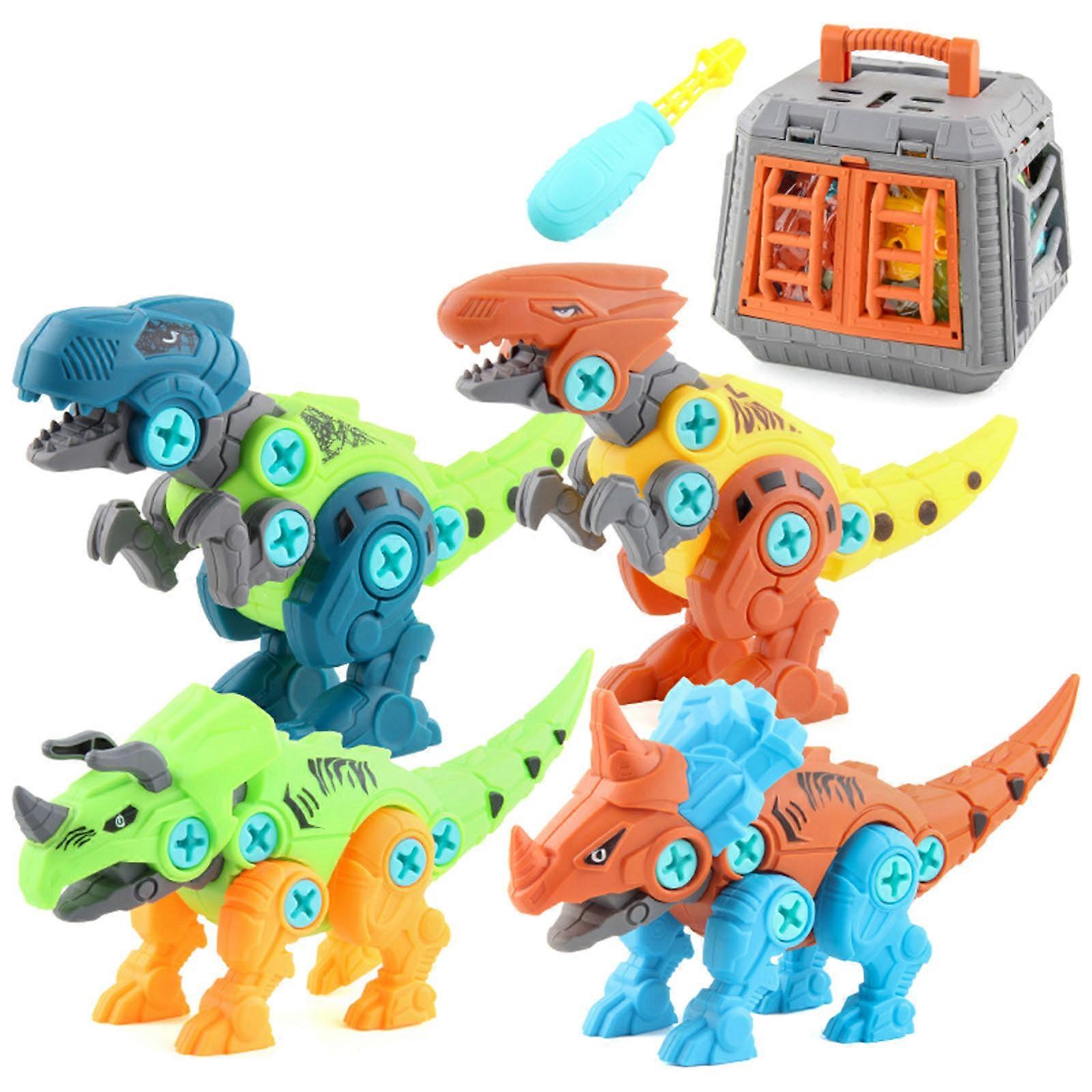 Children Dinosaur Building Toys Take Apart Dino Toy Set with Screwdriver Learning Construction Engineering for Play Kit Orange