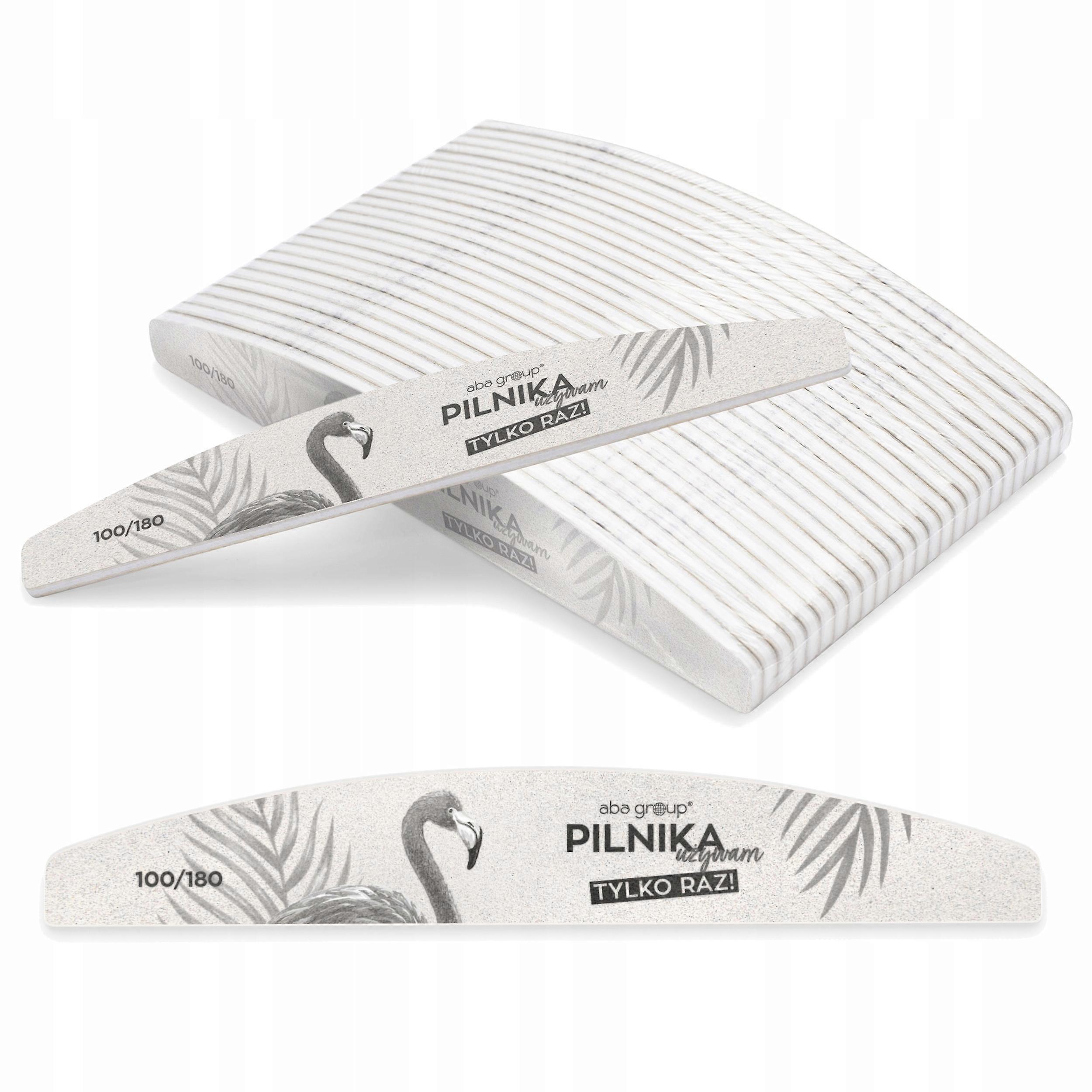 Aba Group Nail File CRESCENT MOON 100/180 STANDARD - #PILNIKA I ONLY USE ONCE 25 pieces