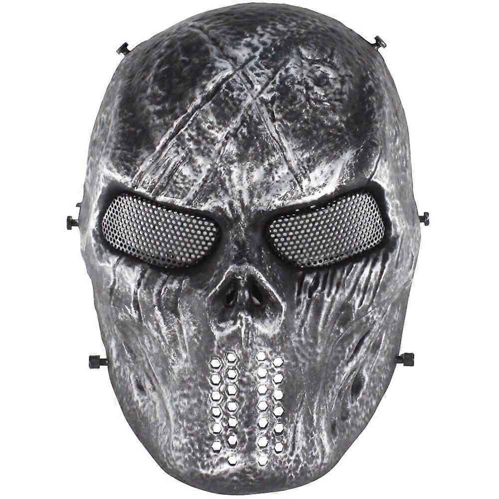 Full Face Mask Airsoft Mask with Metal Mesh Eye Protection M06 Tactical Airsoft Mask Protection Paintball Mask for Halloween CS Survival Games (YH)