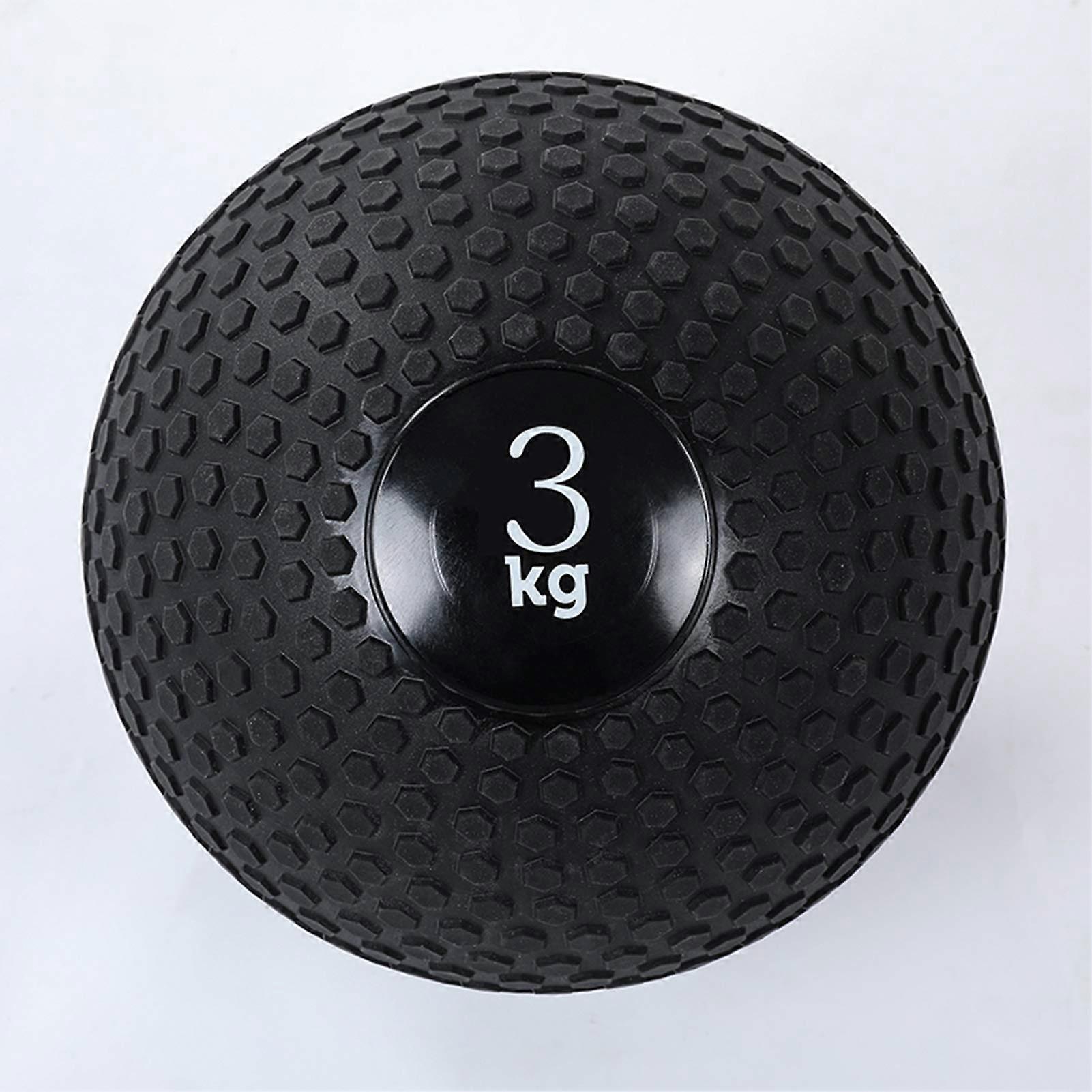 Solid Iron Sand Slam Medicine Ball, Gravity Ball 3 kg / 6.6 lb, NonSlip Imitation Tyre Texture Home Gym Training Ball for Men and Women