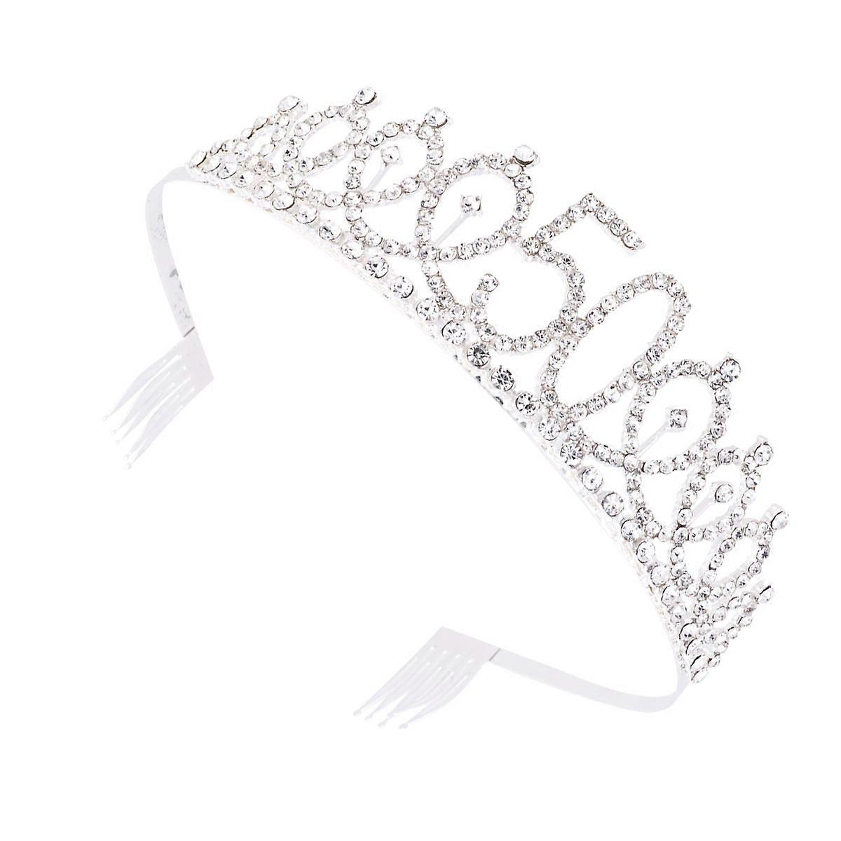 Elegant Celebration Crown for Ladies with Dazzling Stones and Firm Placement