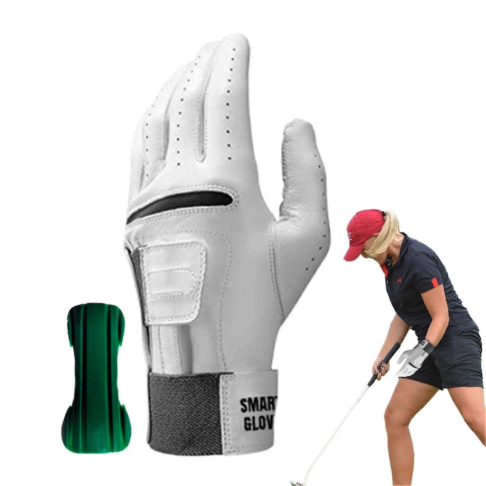 Training Golf glovesLeatherMen's 2in1 training gloves Nonslip grip, swing aid, breathable, Left hand M