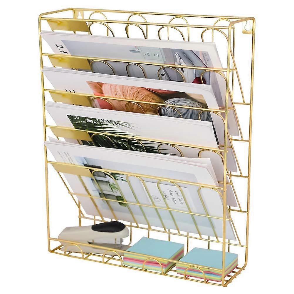 file shelves, intray, desk organizer, desk organizer, file storage box, document shelf, organizer tray, Zeitschriftenpapier (Gold)