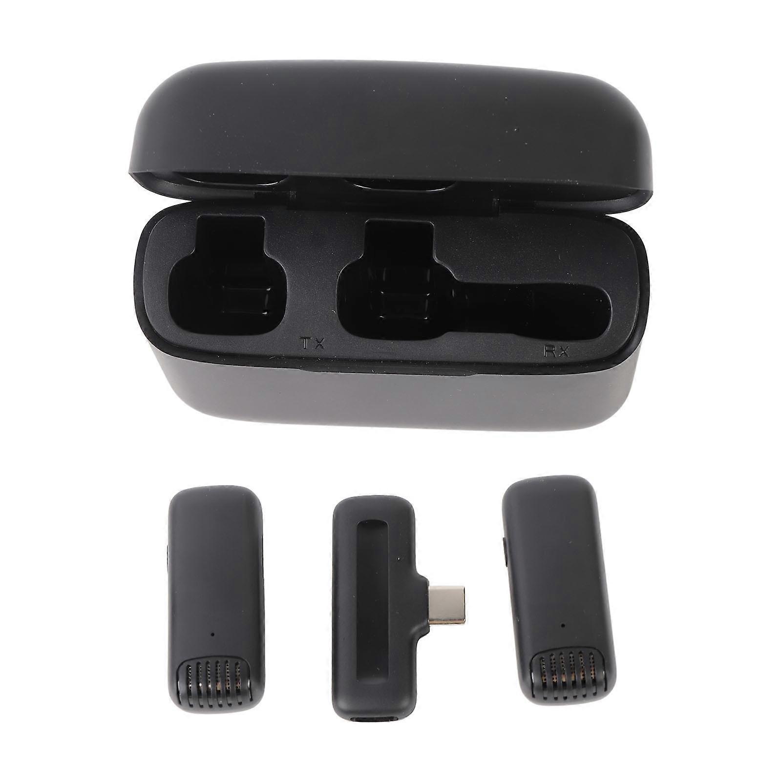 Wireless Lavalier Microphone - Clear Sound, Type C, Charging Case for Outdoor Recording