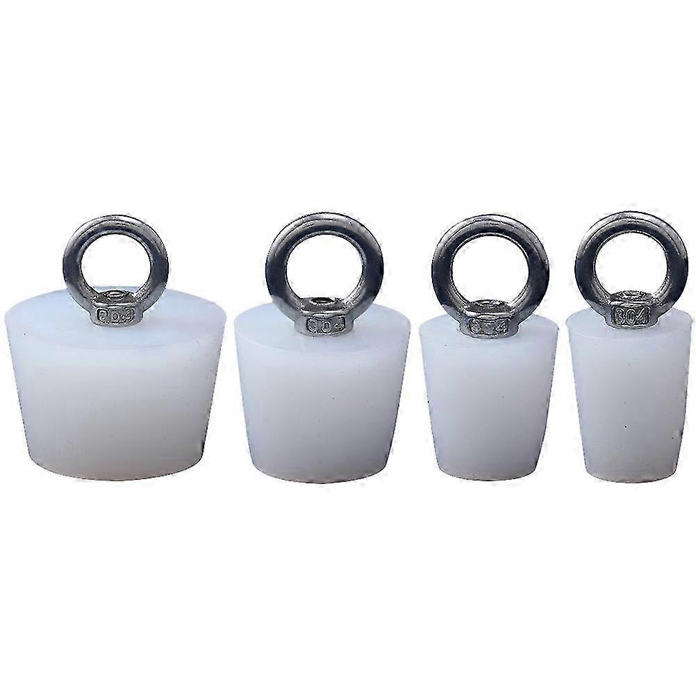 4 قطع مقابس بالوعة بيضاء لاستنزاف حوض الاستحمام للمطبخ 4.6x4.6 سم