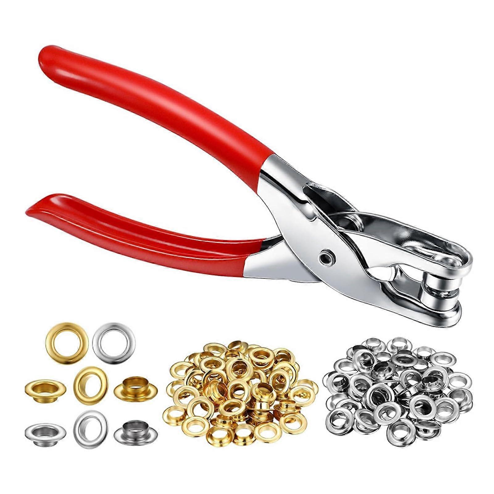 Ösen-Werkzeug-Set 12 mm mit Ösenzange, 320 Ösen, 320 Unterlegscheiben und Locher-Set für Bekleidungsreparatur