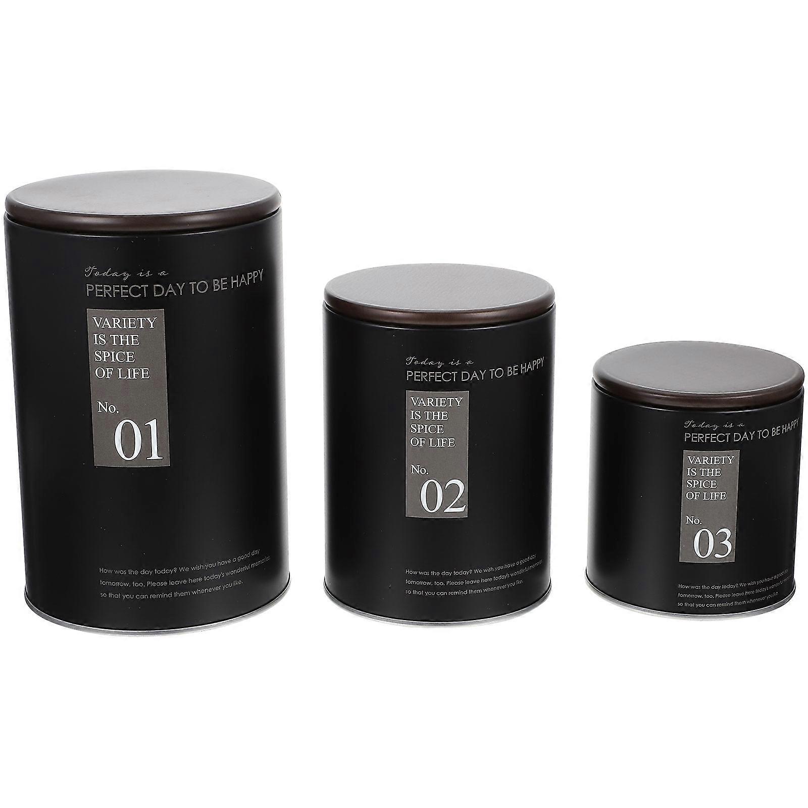 Loose Tea Storage Boxes Practical Tea Canister Home and Restaurant Use 16.30X10.30X10.30CM Compact Design 3Pcs