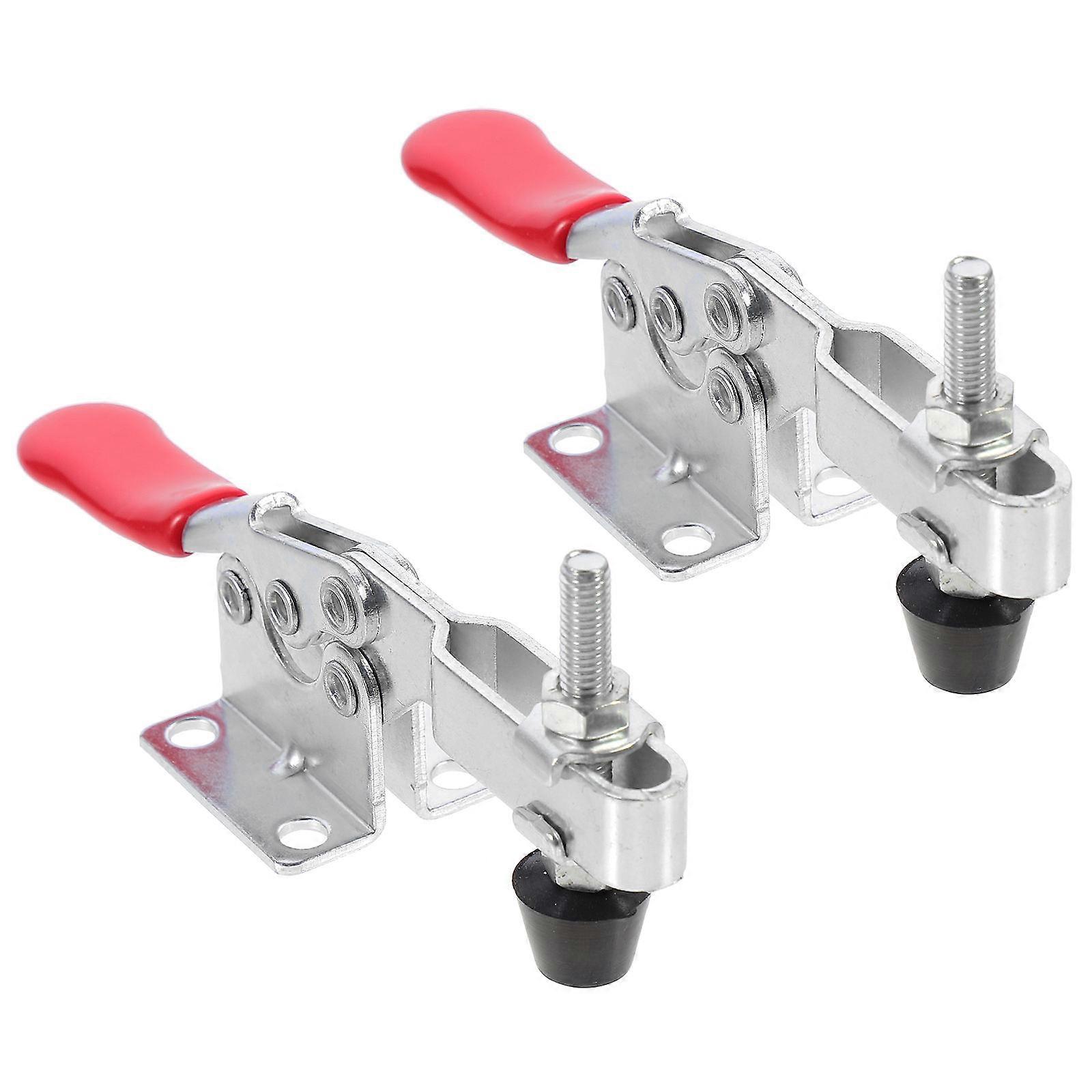Secure Clamp Horizontal Toggle Clamps Downward Pressurized Zinc Plated Metal Workshop Diy Projects 2Pcs