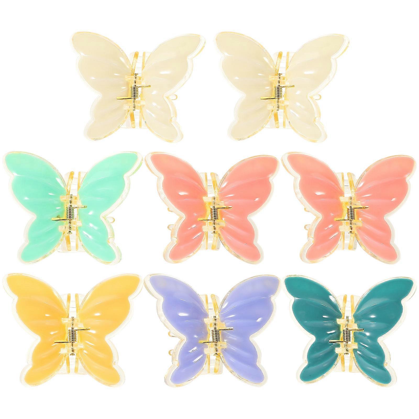 Here's a polished and professional product description based on your input:
**8PCS Pastel Butterfly Hair Clips – Stylish & Durable Hair