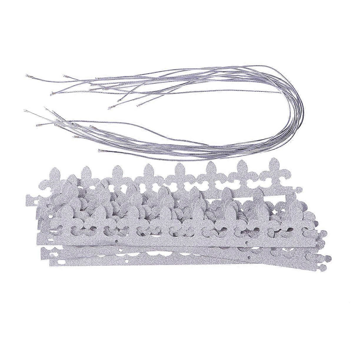 Party Crown Silver Birthday Paper Hats Shiny Design Photo Prop Decoration 12Pcs