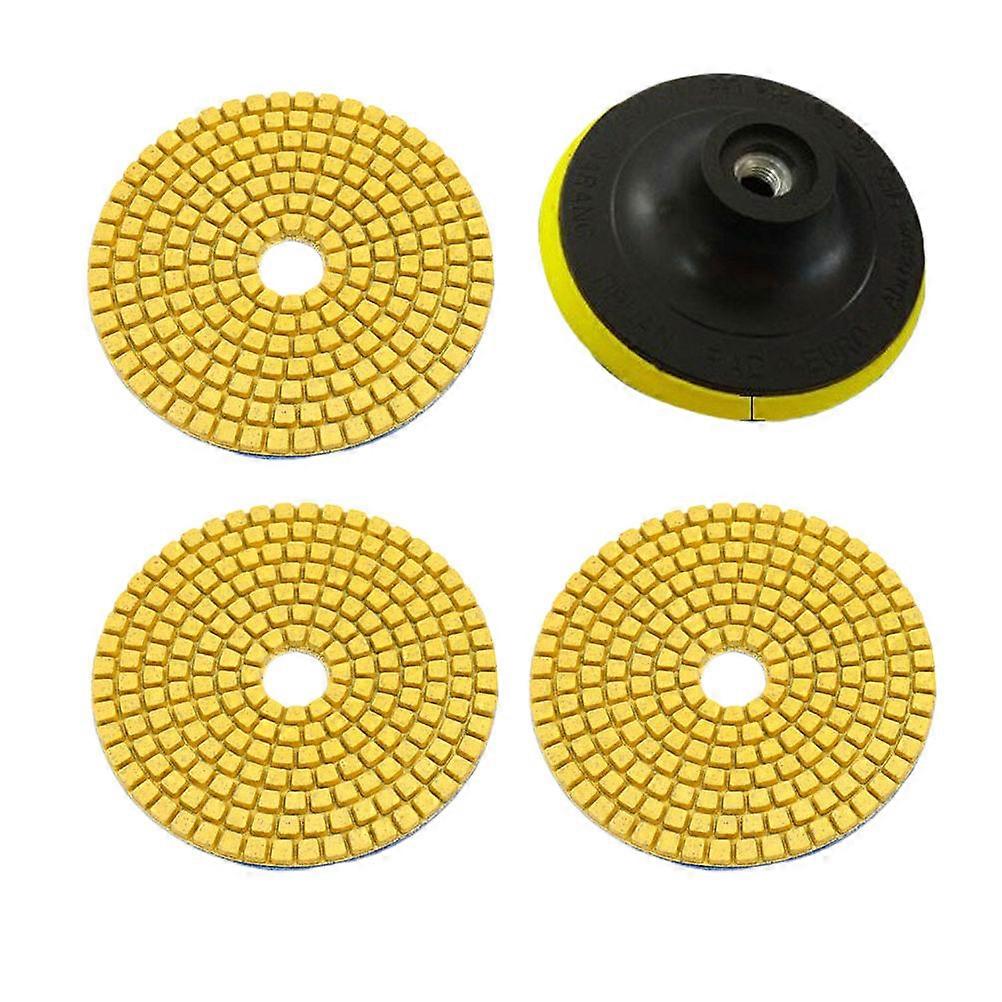 Tile Polishing Pads For Grinder Square Emery Polishing Kits For Granite Concrete 4 Inches 300 Grits Floor Smoothing 3Pcs