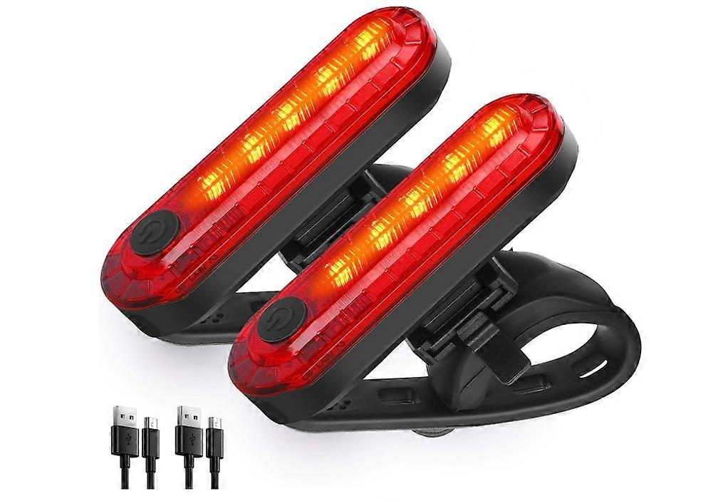 Rear Bike Light Powerful LED USB Rechargeable, Bike Back Light Waterproof Bicycle Taillight Combinations(Black)