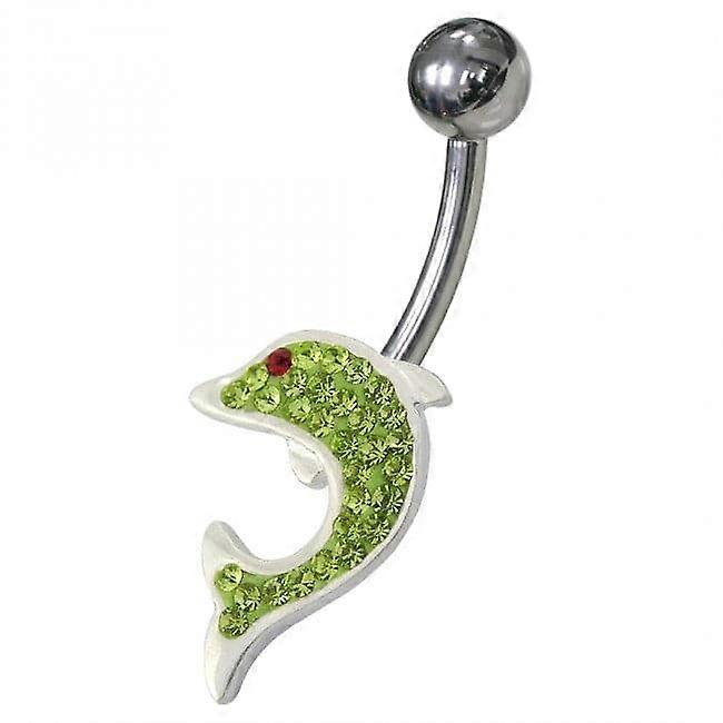 Dolphin Shape Jewelled Non-moving Belly Ring