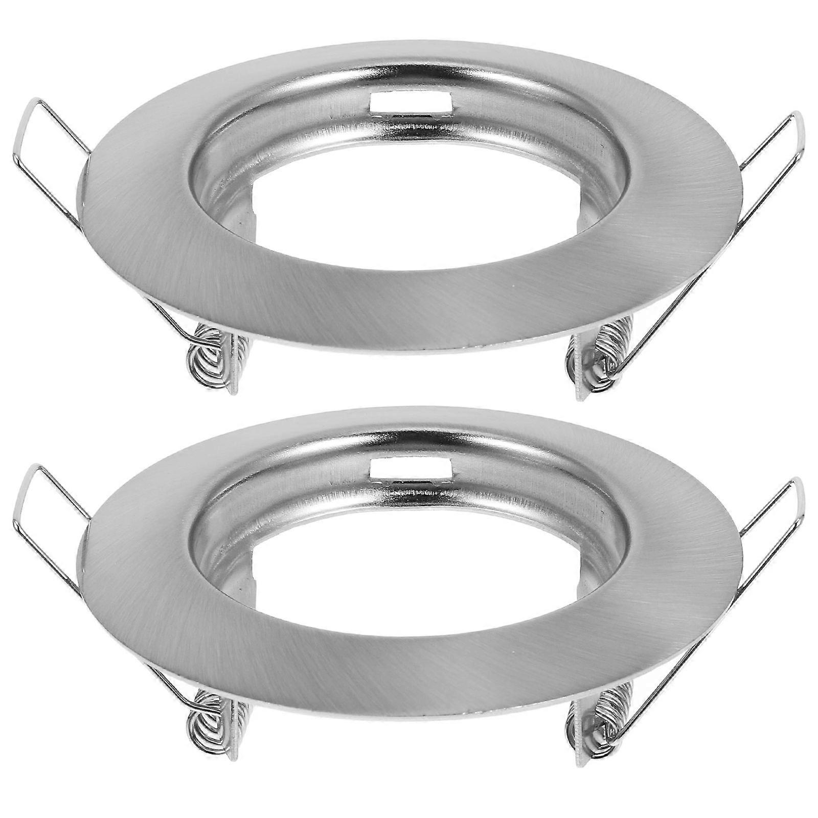 Ceiling Light Fittings Led Recessed Ceiling Light Mounting Frame Round Spotlight Homeowners Silver 2Pcs