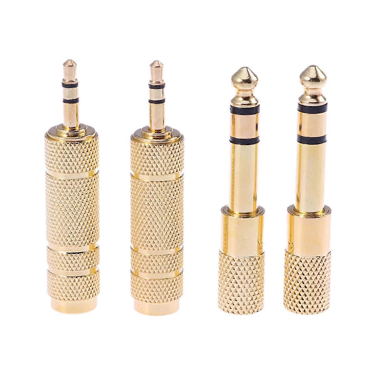 Jack Plug Converter for Headphone Audio Equipment Corrosion Resistance Golden Color 4Pcs