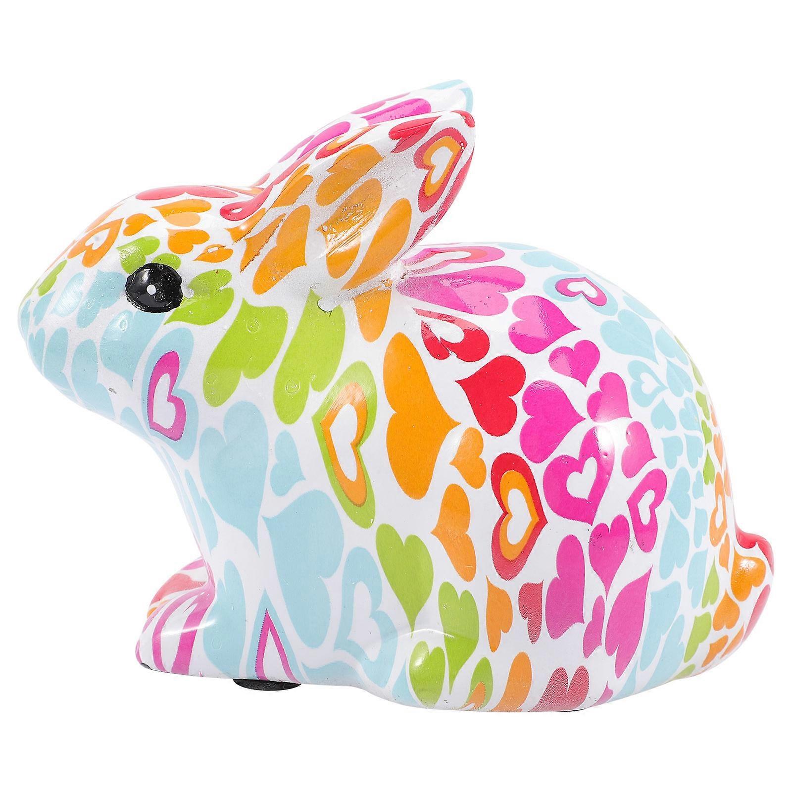 Bunny Ornaments Resin Rabbit Figurines For Desktop Cabinet Decor 13 5X10 5CM