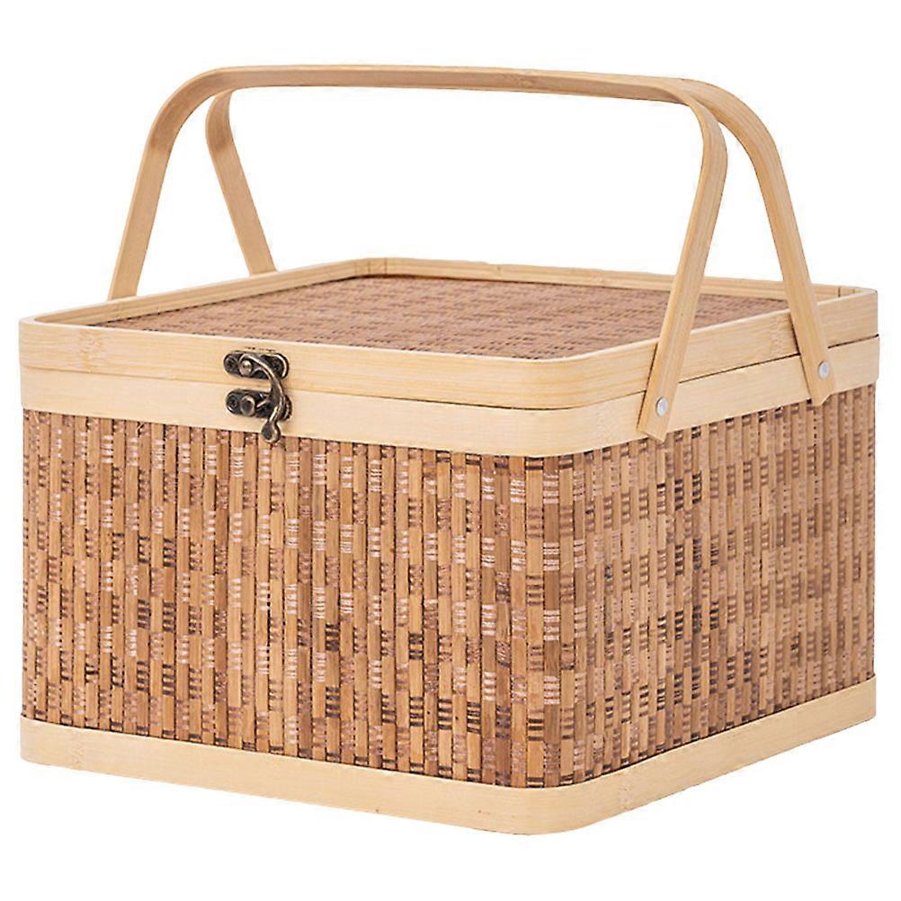 Egg Baskets Handheld Storage Basket Portable Picnic Basket Assorted Color 30X30X18CM Multipurpose 1Pack