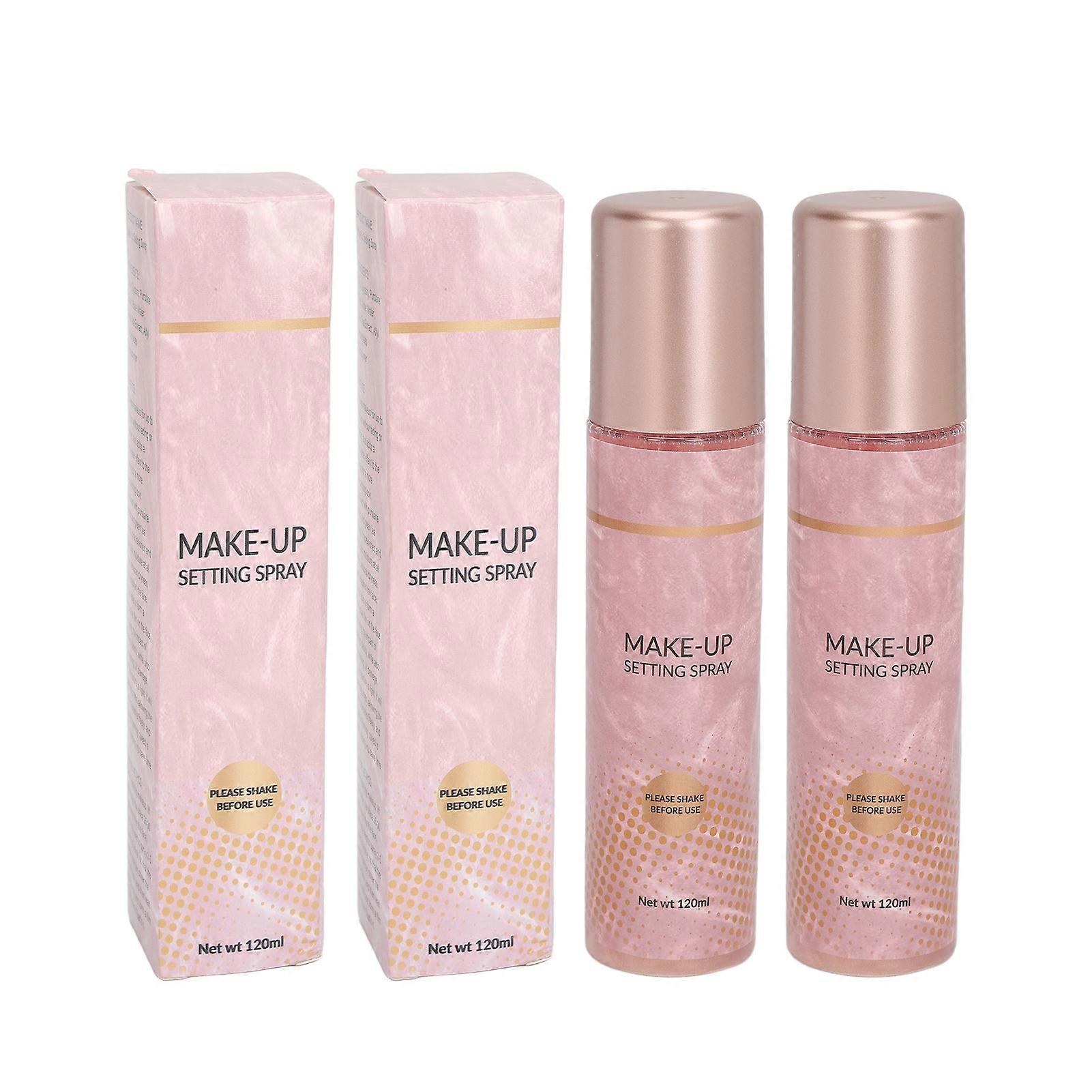 Lot de 2 sprays fixateurs de maquillage 120 ml, imperméables, anti-transpiration, hydratants et scintillants