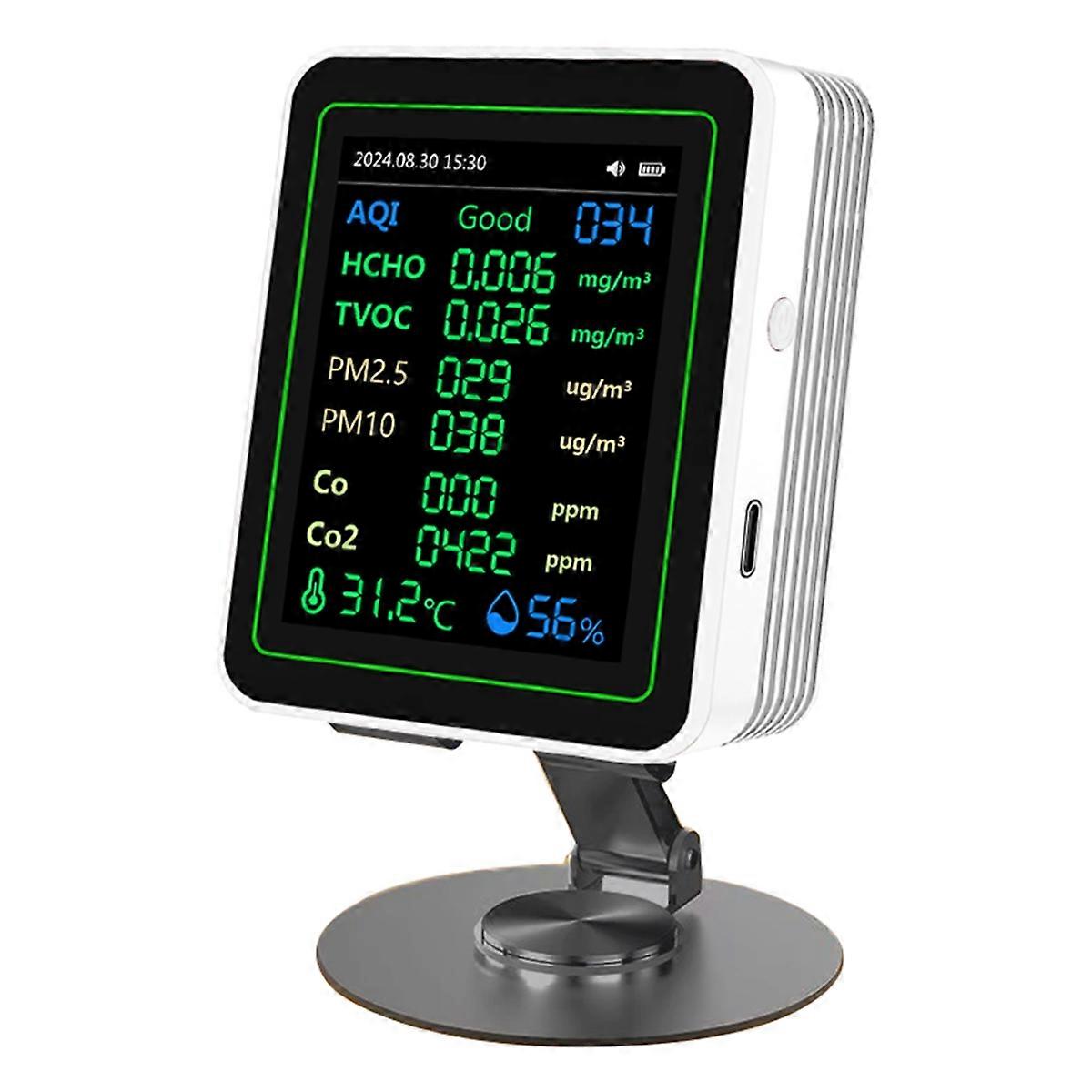 12 in 1 Air Quality Tester Temperature/Humidity with Bracket White