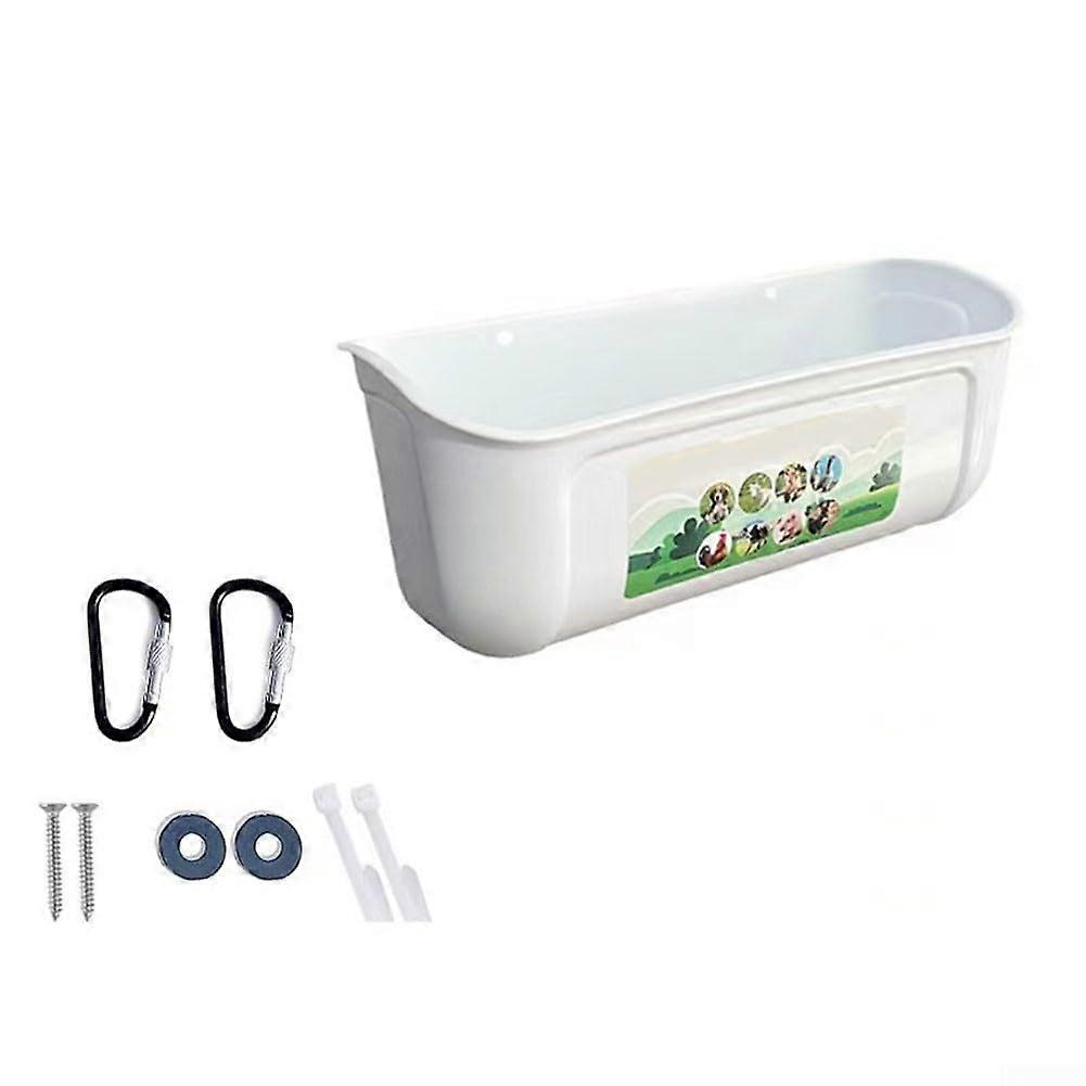 Poultry Feeder Trough - White Feeding Bowl for Ducks, Geese and Small Animals, Robust Material, Large Capacity