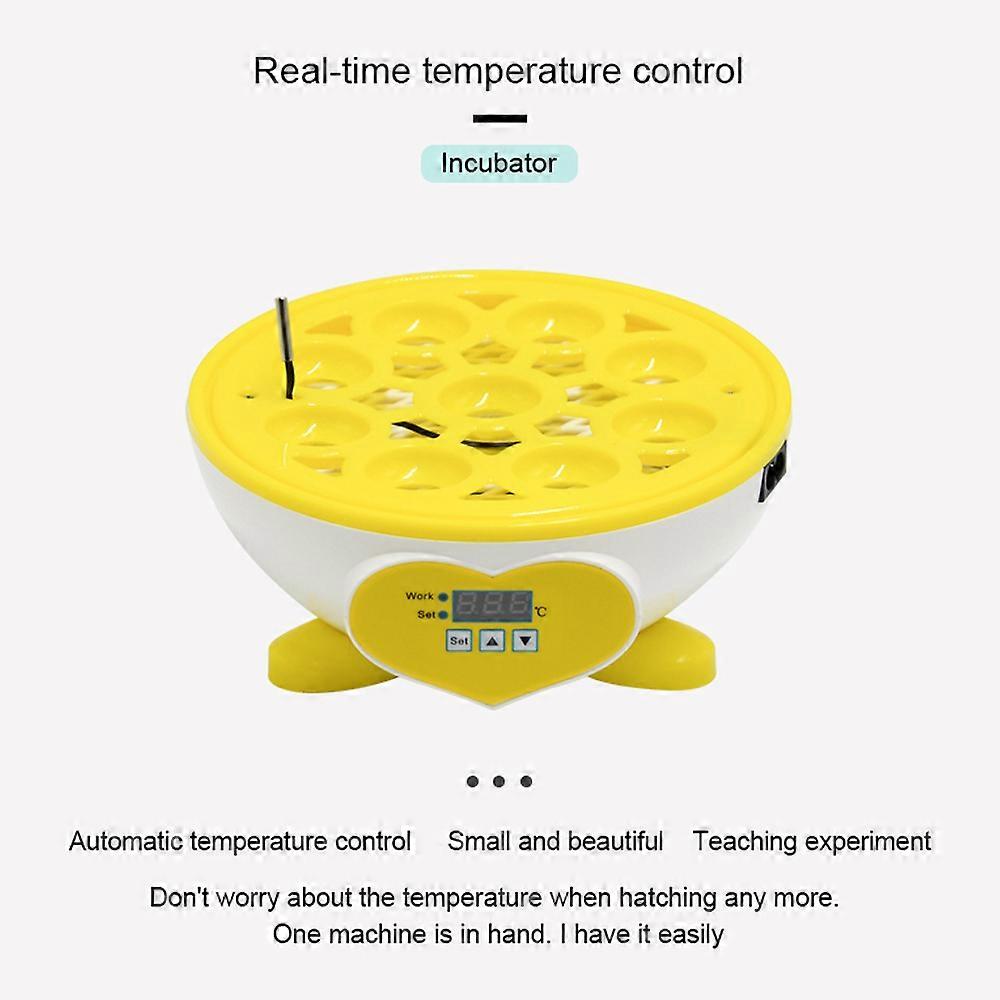 Compact Size Household 9 Eggs Incubator Digital Temperature Adjustable Hatcher Multifunctional Brooder