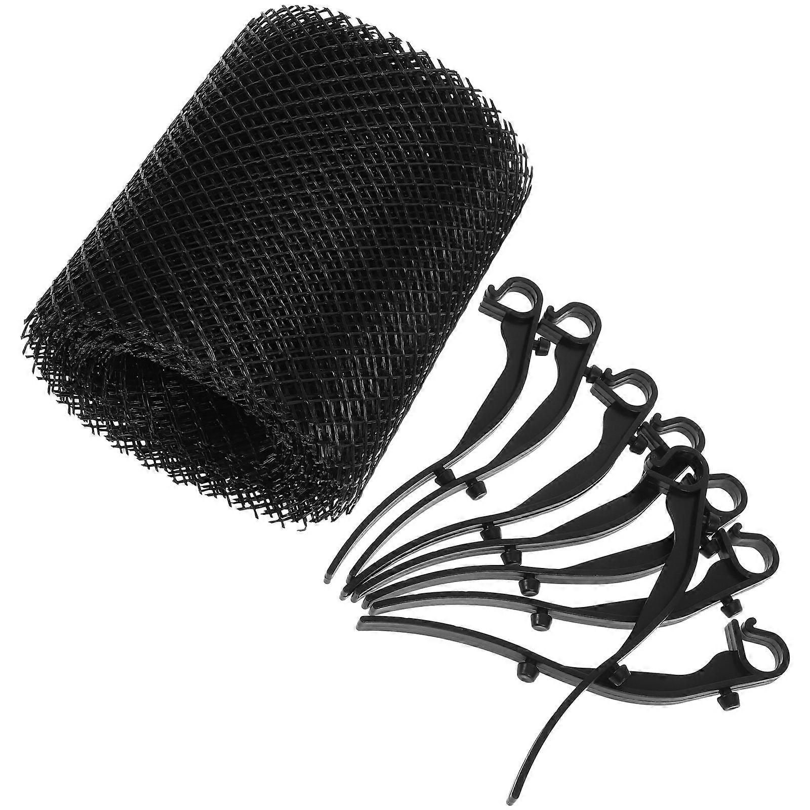 Mesh Gutter Guard Leaf Protection Screen with Hooks, PE Material, Easy to Install Gutter Cover for Clean Courtyards