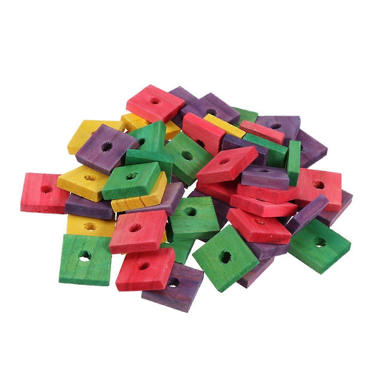 Pack of 50 Wooden Chew Parrot Toys for Macaws and Parrots, Nibble and Teeth Grinding DIY Chopping Toy