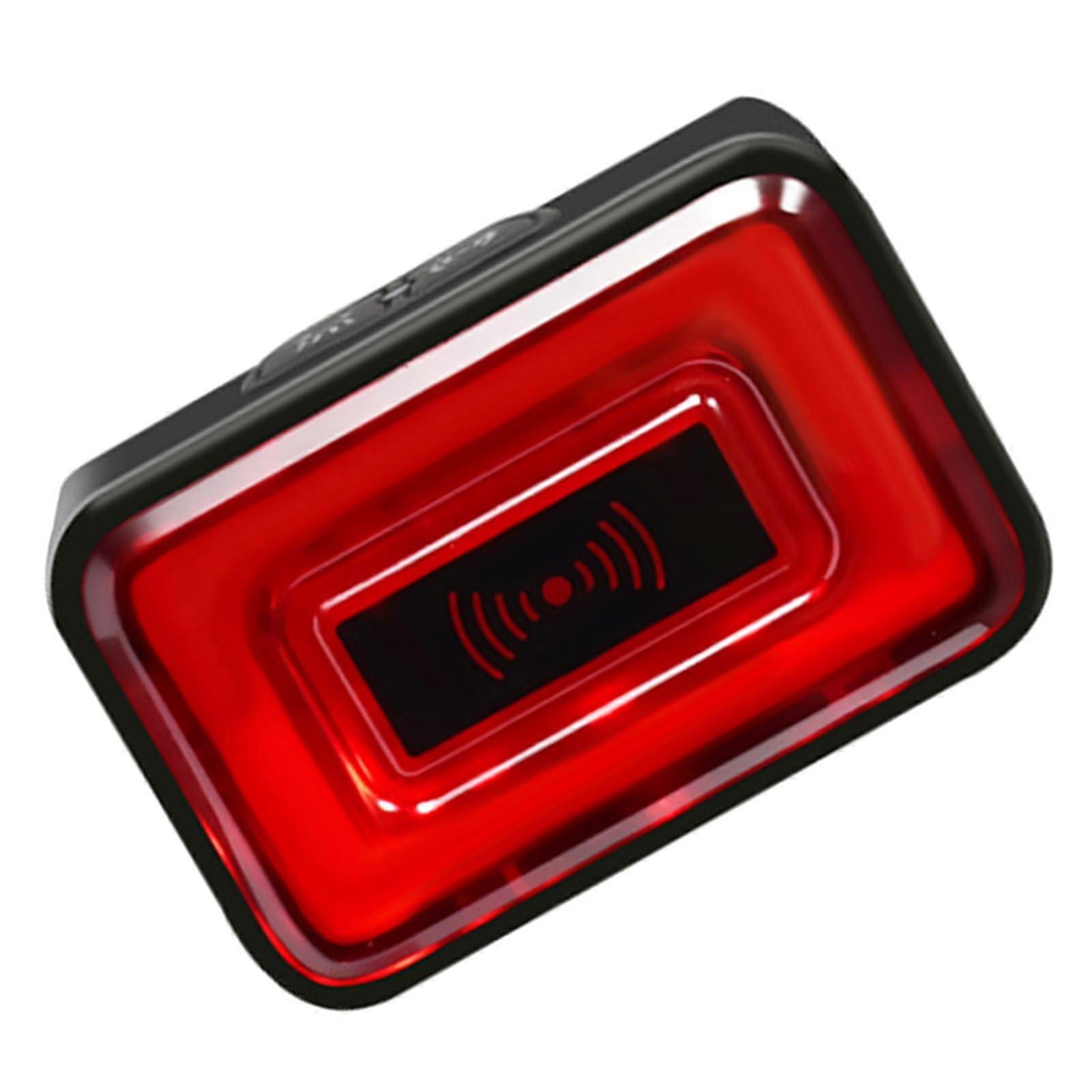 Rechargeable bicycle taillight, IPX64, waterproof, with visual warnings for night rides