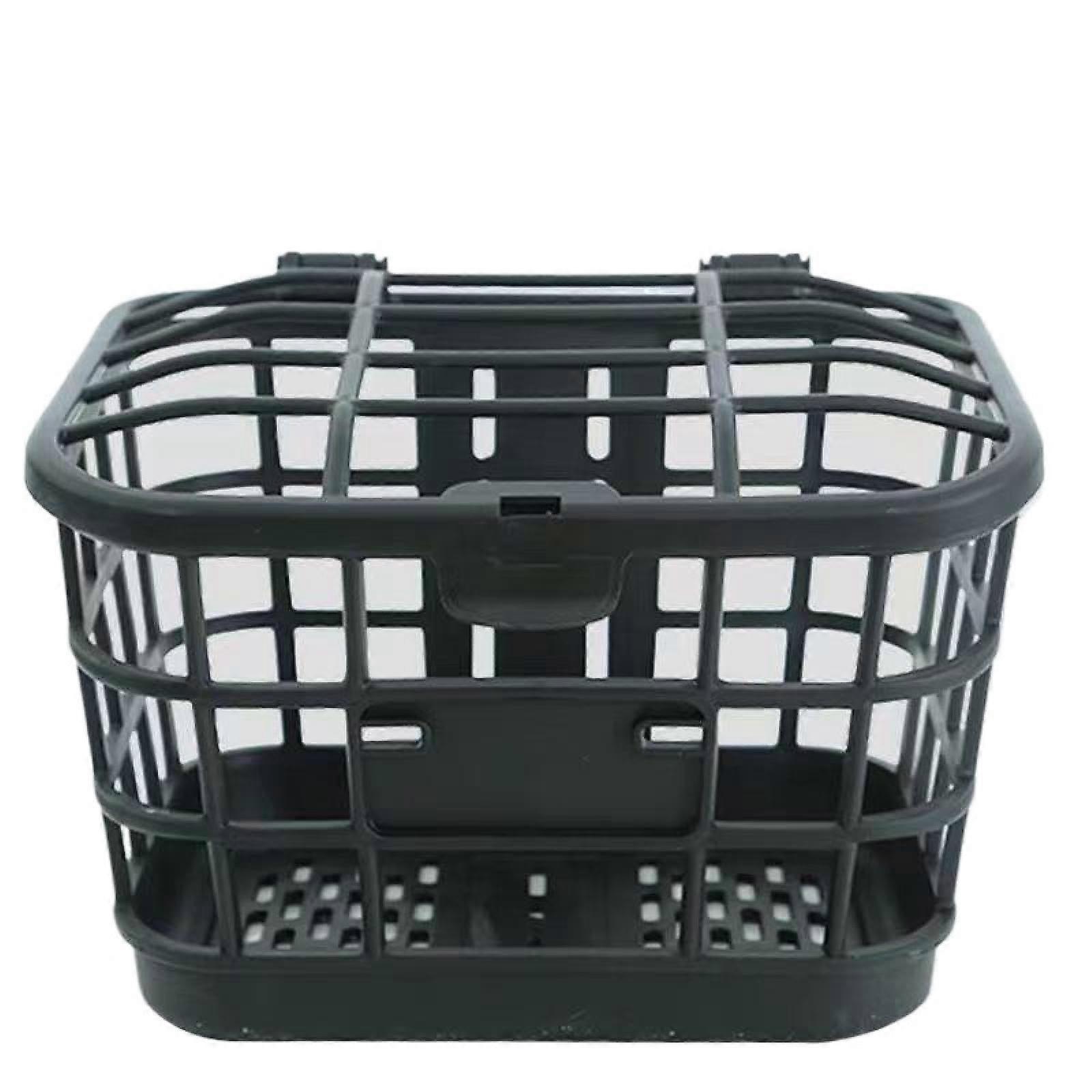 Black Bicycle Basket Large Capacity Removable PC Lid Compatible with Electric Bikes