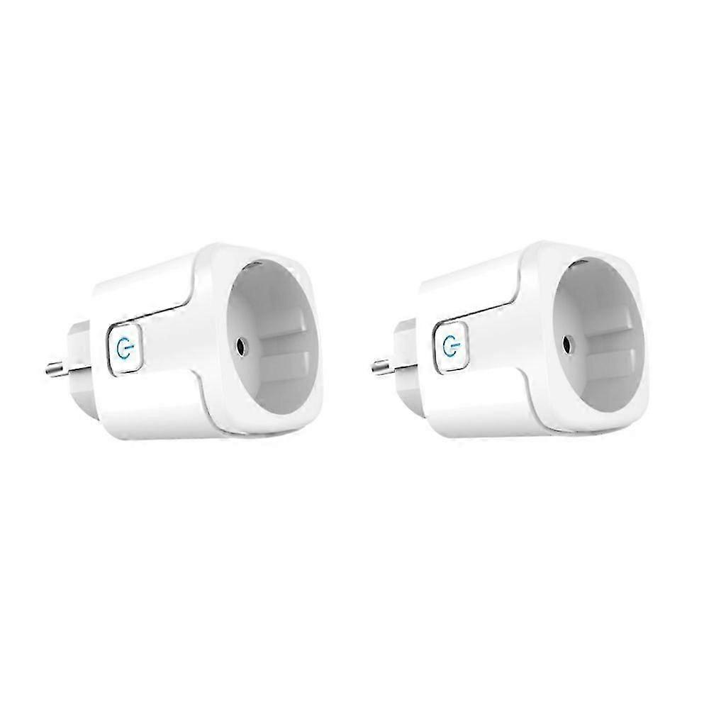 2x Tuya EU Stecker WIFI 20A, Smart Steckdose mit Power Monitor Messfunktion, Sprachsteuerung Arbeiten mit Alexa Google Home Alice