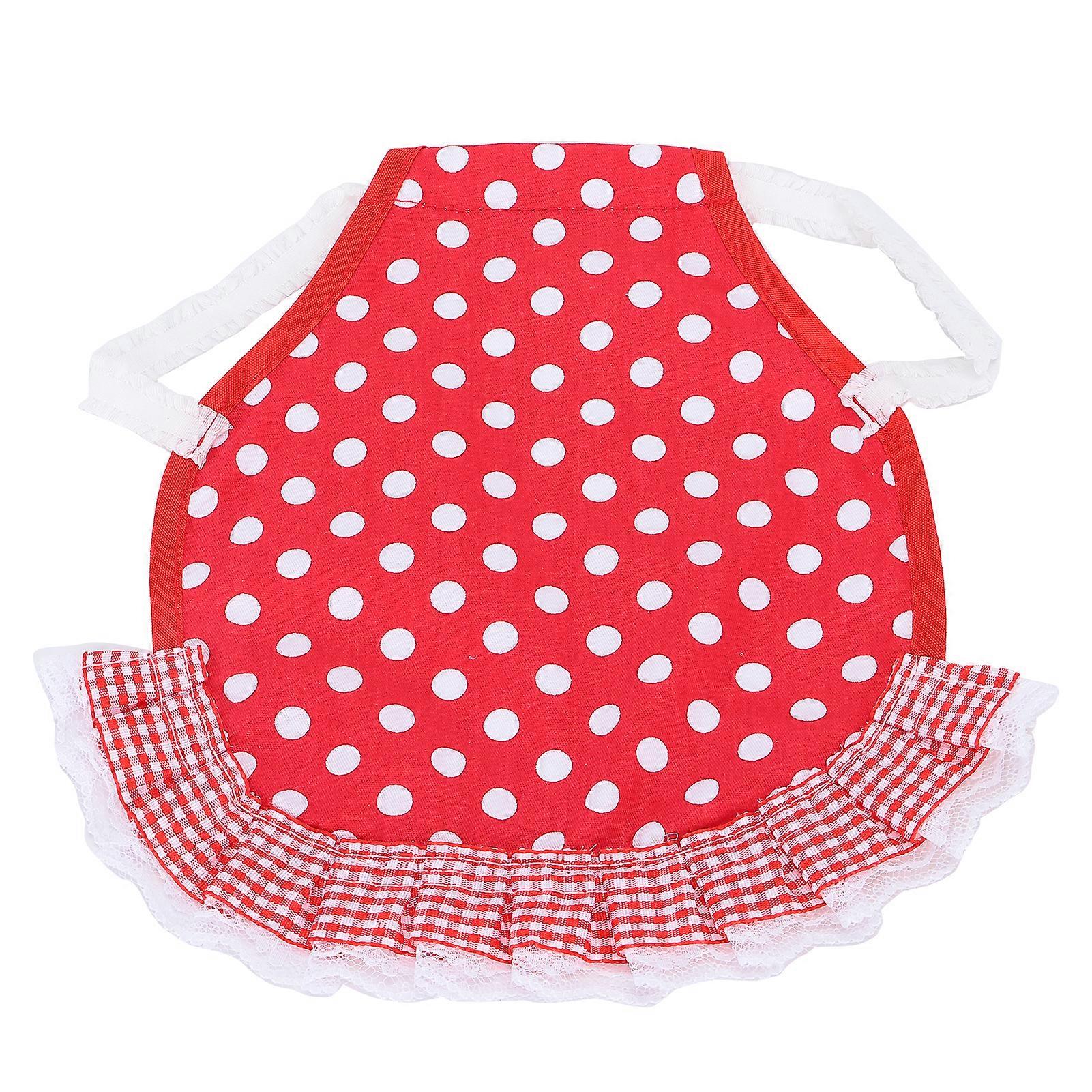 Chicken Vest Beautiful Elastic Lace Pet Back Protection Apron for Chicken Ducks GoosesRed and White Dots