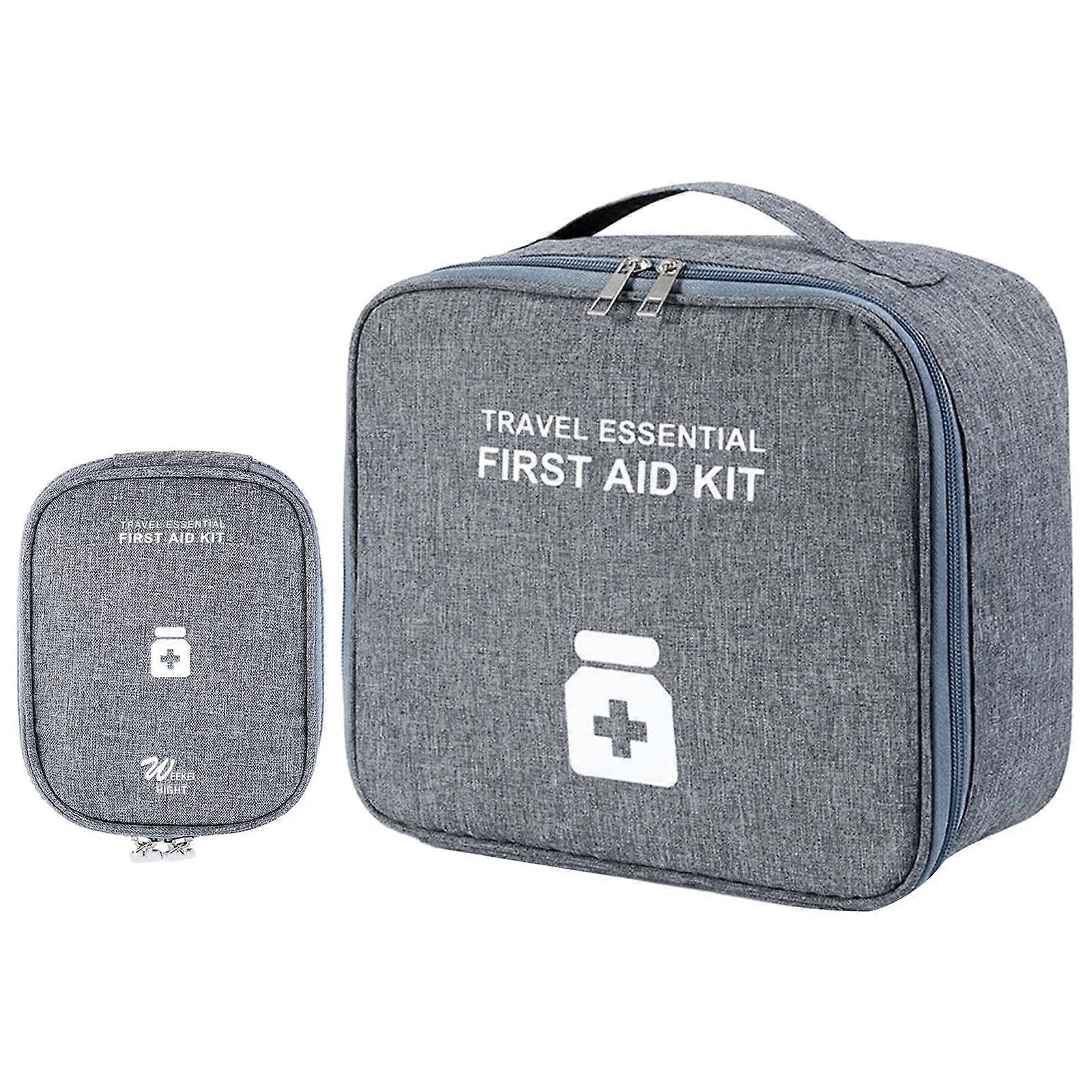 Large Capacity Waterproof First Aid Organizer Bag, Portable Medical Storage Case, Scratch-Resistant Gray Travel Pouch