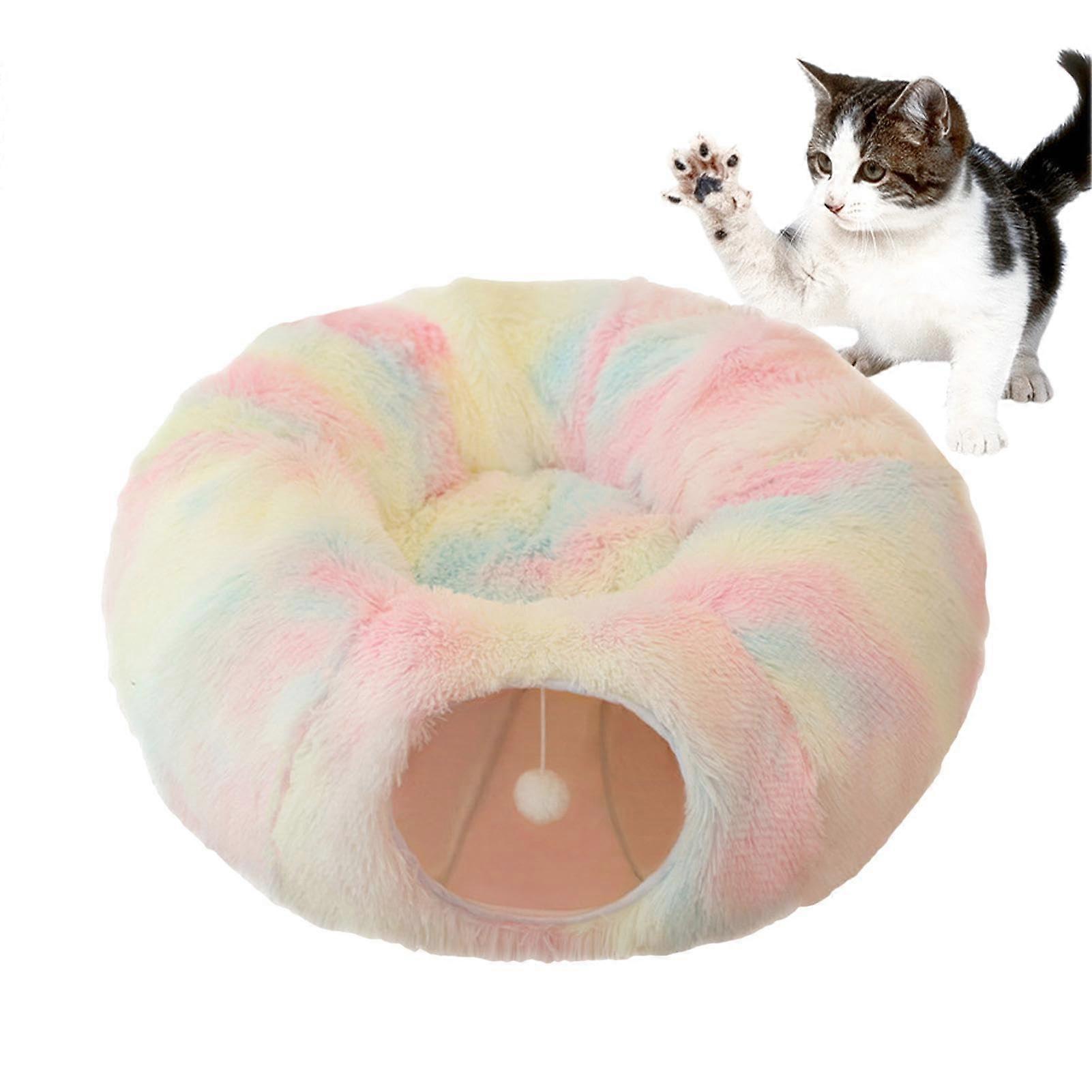 Cat tunnel bed  Tunnel, Plush cat cave, Donut cat beds, warm, soft, removable, washable, Cat couch for large and medium cats