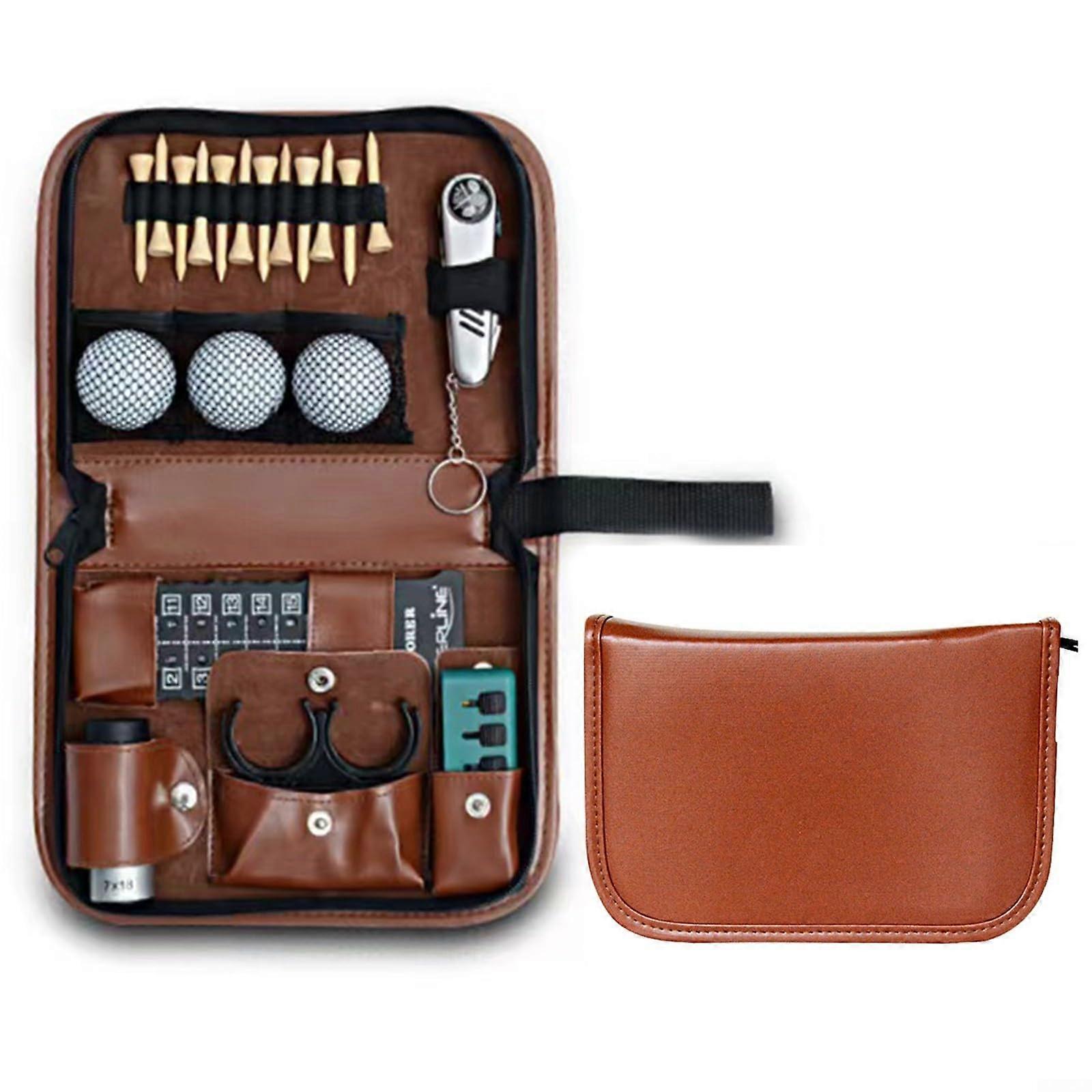 Premium PU Leather Golf Tool Bag for Rangefinder and Accessories, Compact Design, Durable Material, Versatile Storage Solutions