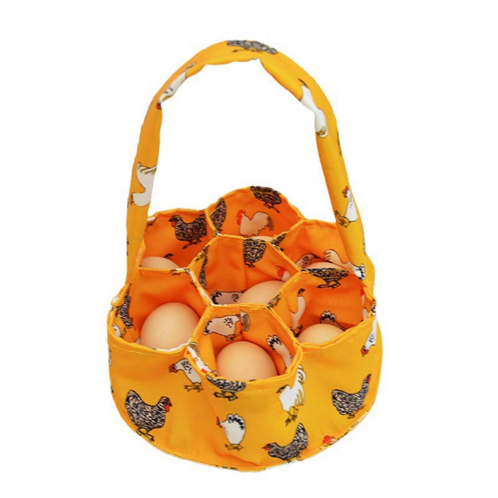 Foldable Eggs Collection Basket 7Pocket Portable Chicken Egg Collecting Bag For Home Farm Garden