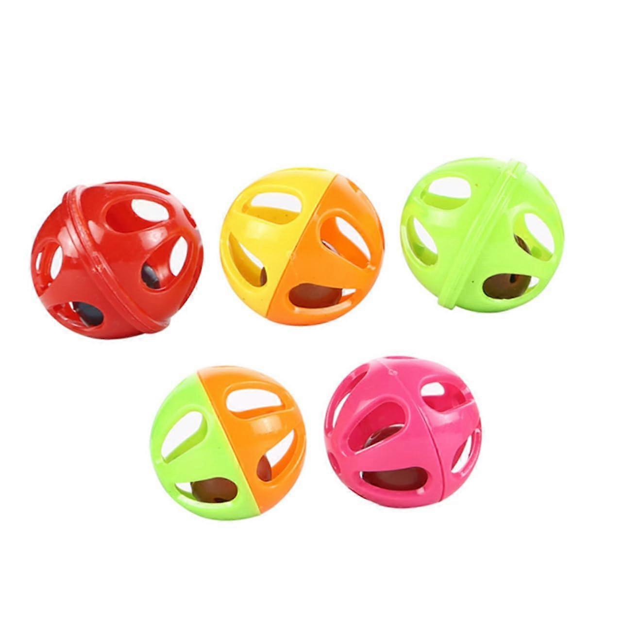 50 Cat Ball Toys Interactive Fetch Balls for Cats - Plastic Pet Bells, Durable and Safe for Feline Playtime