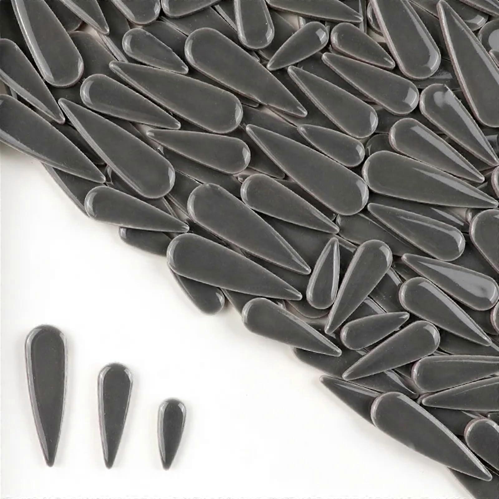Mosaic Stones 100g Water Drop Ceramic Tiles DIY Porcelain Mosaic Tiles 3 Sizes Mixtures Multiple Colors Gray