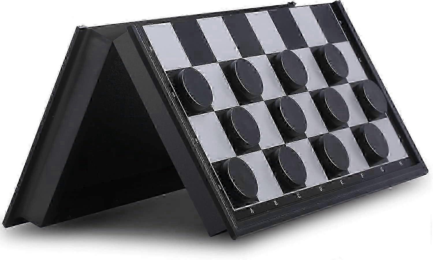 Magnetic Travel Checkers Board Game Set with Folding Board for Family Fun and Learning