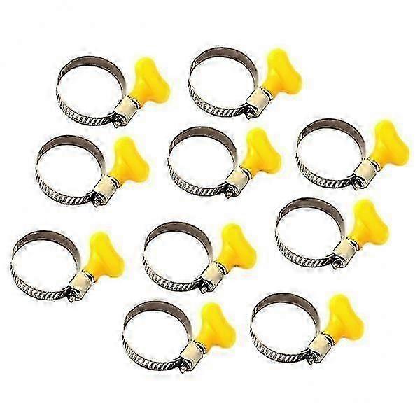 2x10pcs Adjustable Stainless Steel Hose Clamp Handle suitable for 8-32mm Water Tube 22-32mm