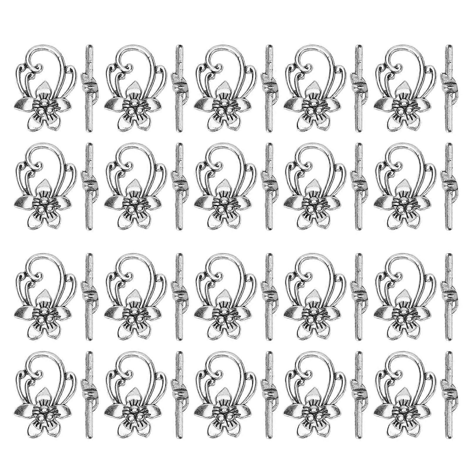2025 Latest Model  20Pcs OT Toggle Buckle Antique Flower Pattern Connectors