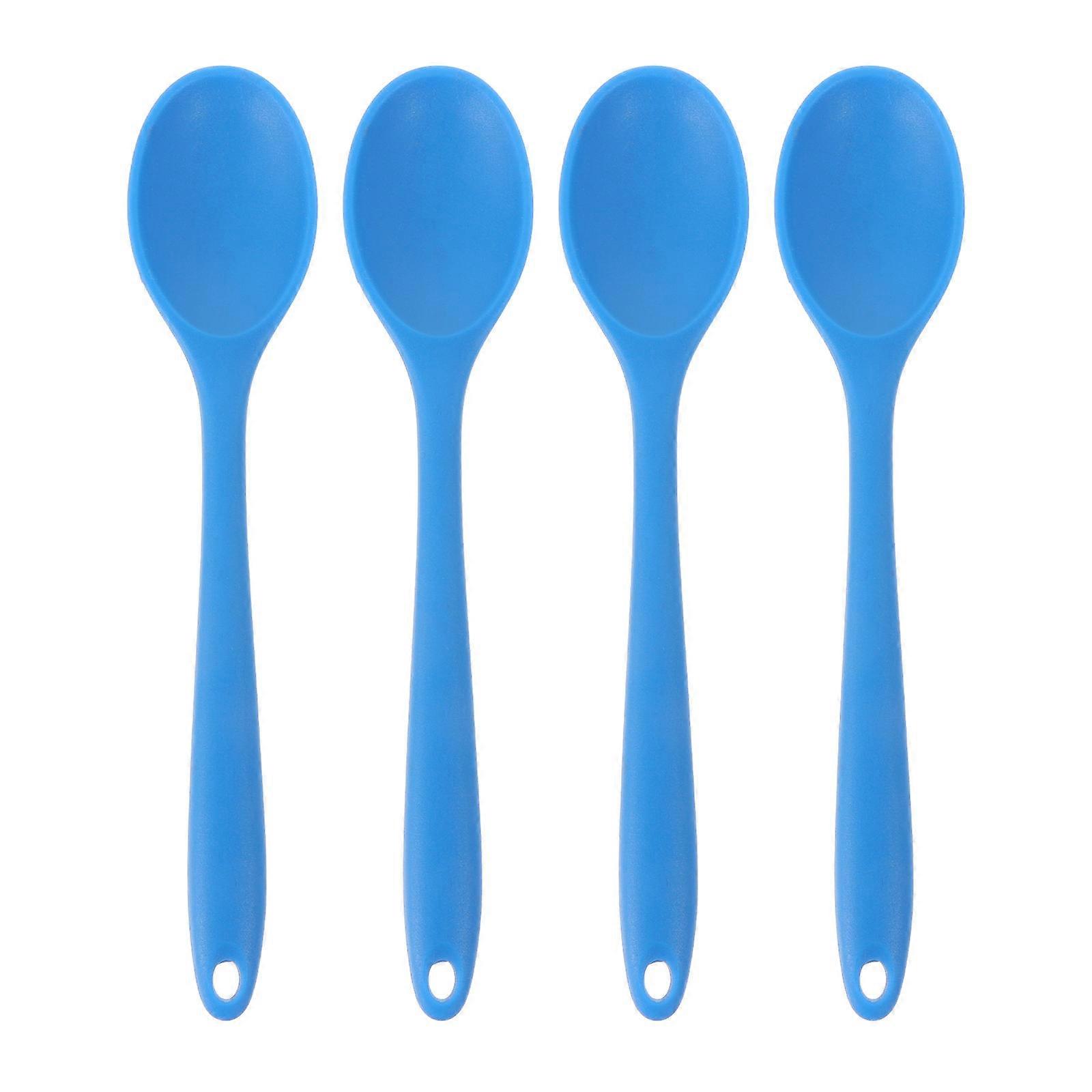 4Pcs Non stick Silicone Kitchen Spoons Mixing and Serving Utensils
